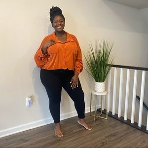 Pretty Little Thing Pleated Long Sleeve Orange Top